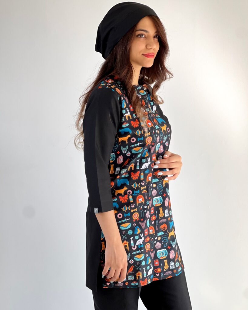 اسکراب با طرح لوازم آرایش برای محیط های غیررسمی