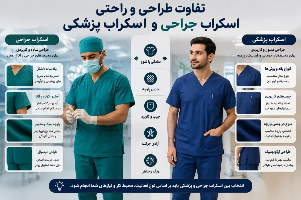 تفاوت طراحی اسکراب جراحی و اسکراب پزشکی