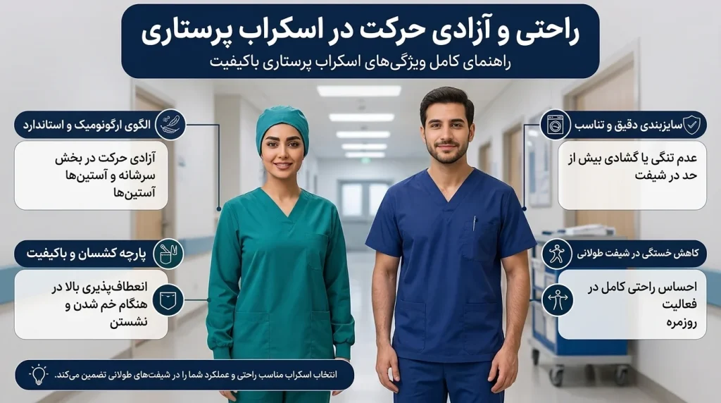 راحتی و آزادی حرکت در اسکراب پرستاری